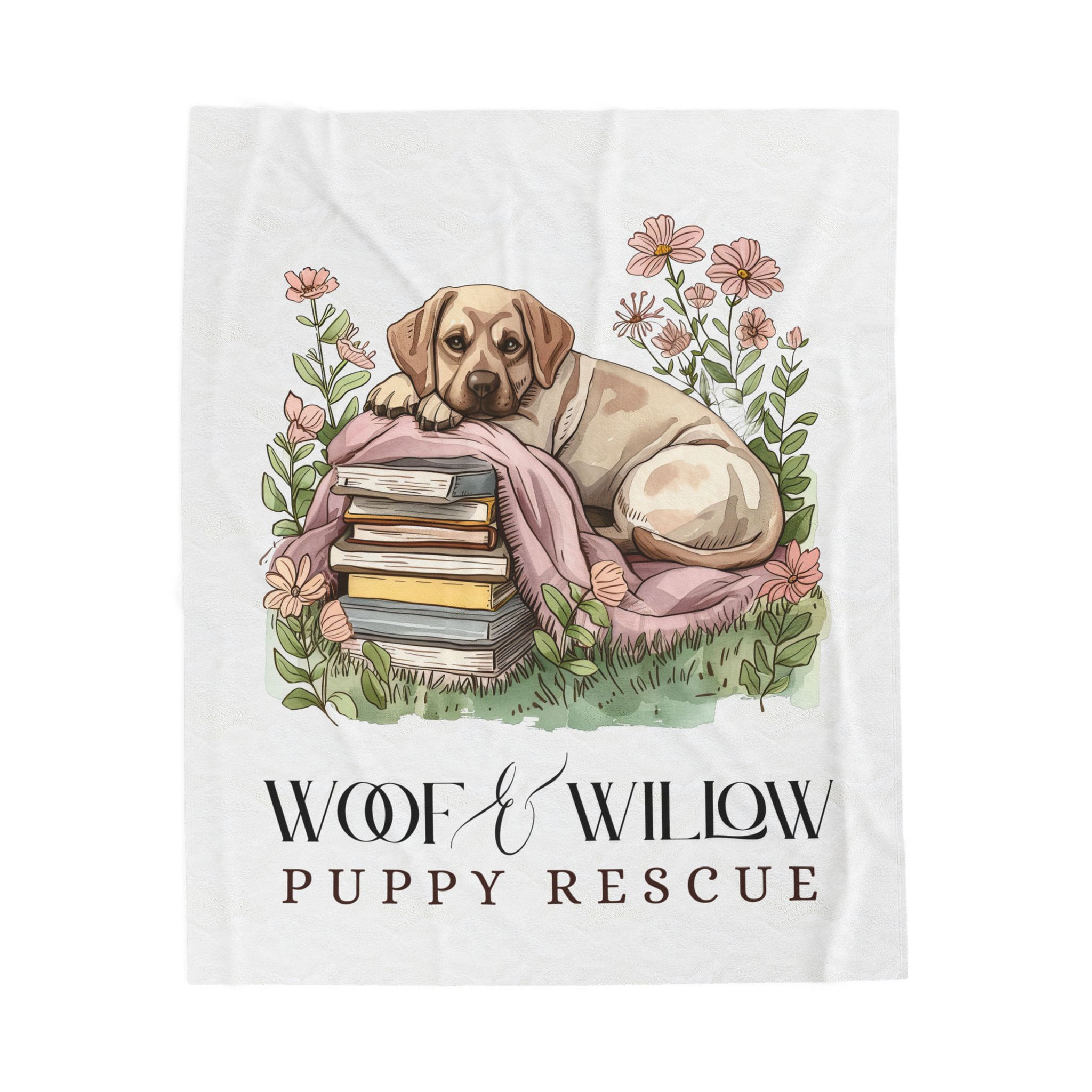 Cottagecore Woof & Willow Plush Blanket — 'Helps Save a Puppy' Charity Throw