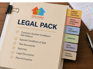 Legal pack folder showing all the main parts to the pack.