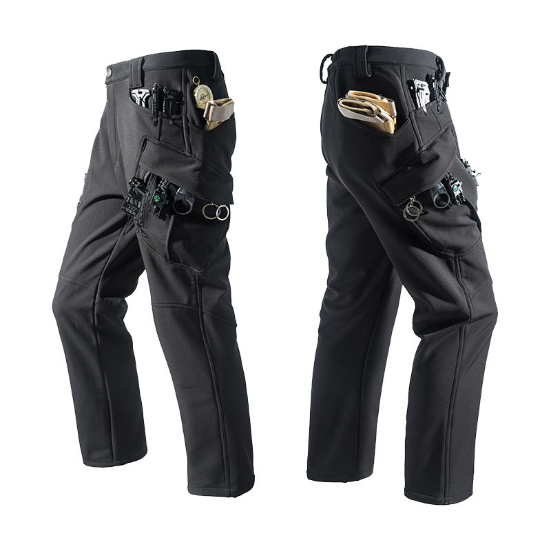 Thumbnail: Men's City Cargo Autumn Winter Fleece Softshell Hiking Pants Fishing Climbing Tr
