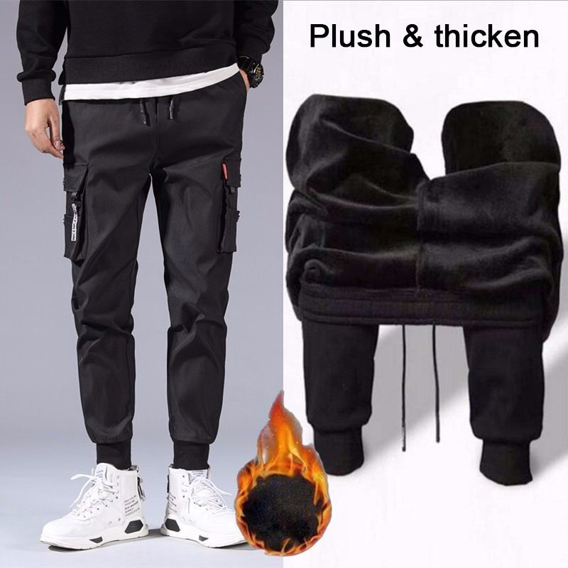 Thumbnail: 2024 New Trendy Solid Color Pants, Multi Flap Pocket Men's Cargo Pants, Loose Ca