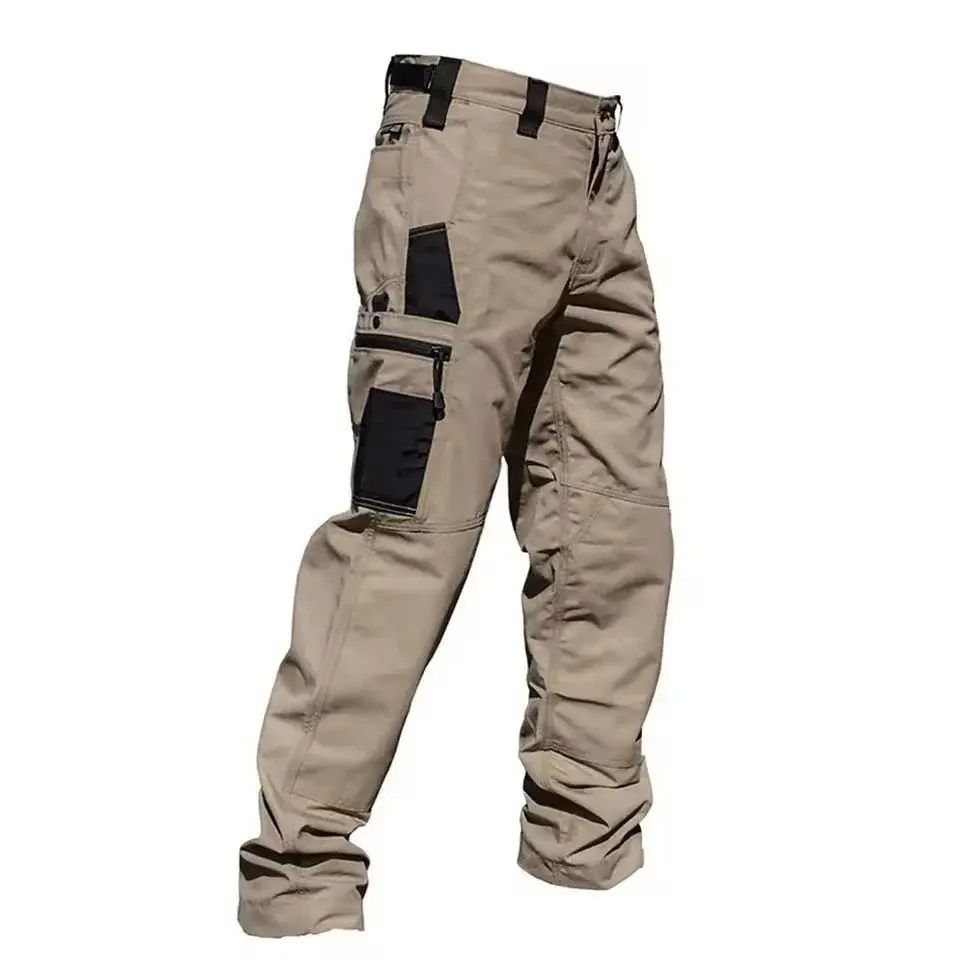 Miniatura: Wear Resistant Work Pant Man Multi-Pocket Straight Cargo Trousers Outdoor