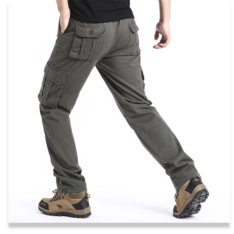 Thumbnail: Large Pocket Loose Overalls Men's Outdoor Sports Jogging Tactical Pants Elastic 