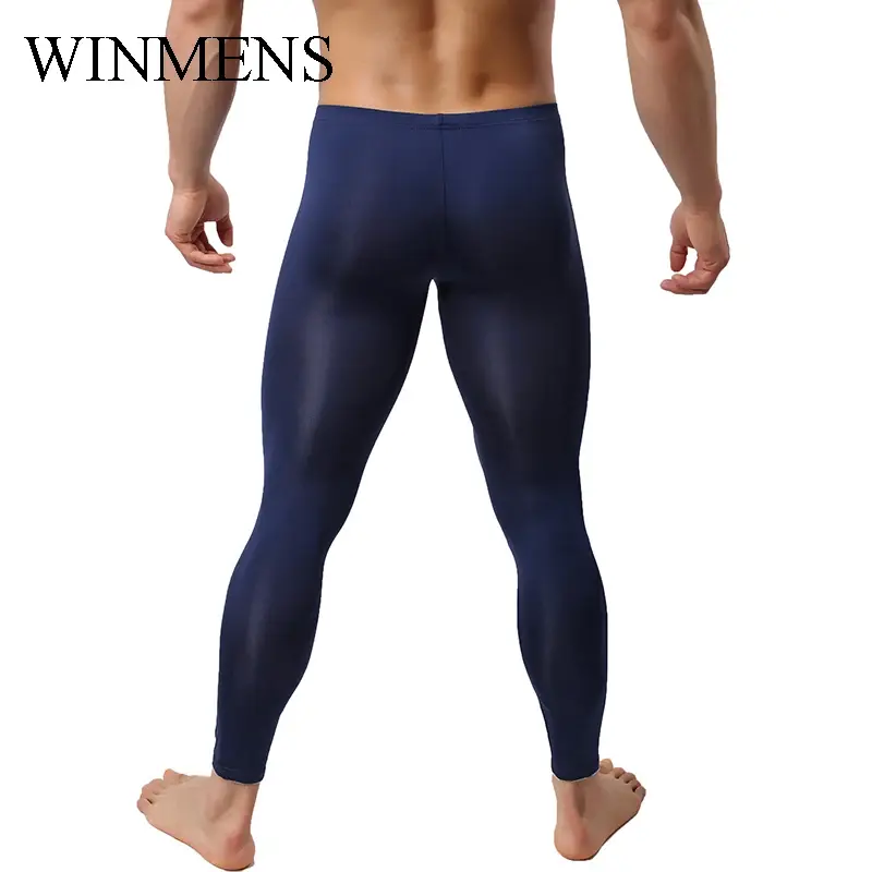 Miniatura: Solid Ultra-Thin Men's Pajama Pants Translucent Mesh Adult Man Sleeping Tights