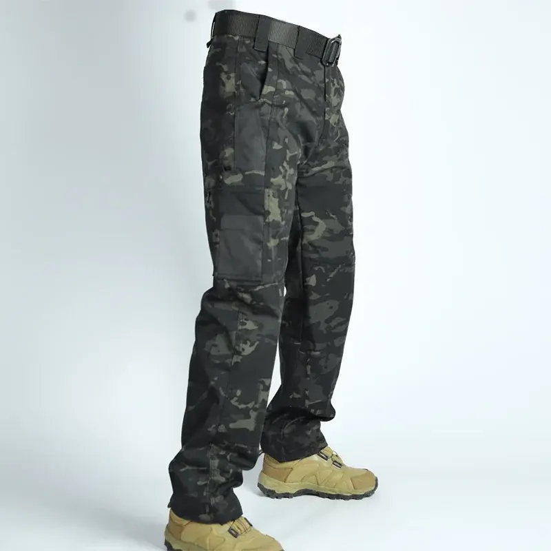 Thumbnail: Wear Resistant Work Pant Man Multi-Pocket Straight Cargo Trousers Outdoor