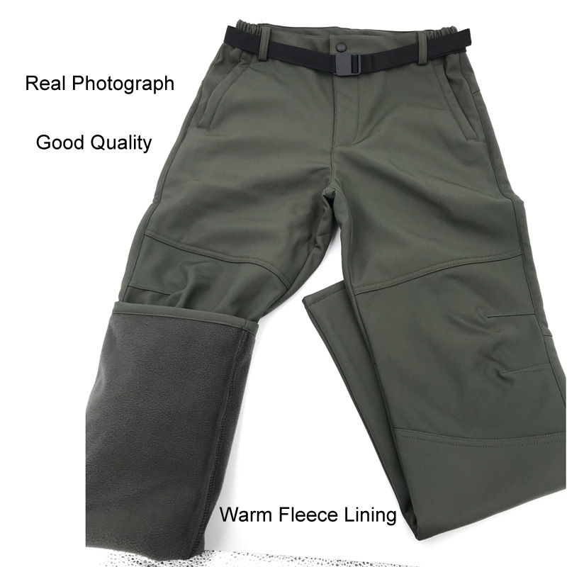 Thumbnail: Men's City Cargo Autumn Winter Fleece Softshell Hiking Pants Fishing Climbing Tr