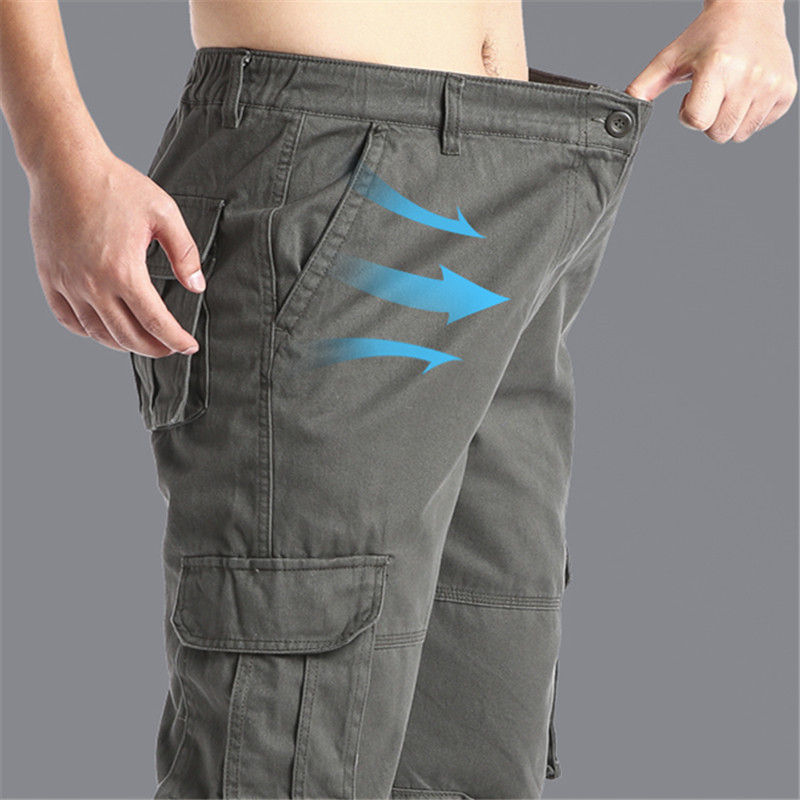 Thumbnail: Large Pocket Loose Overalls Men's Outdoor Sports Jogging Tactical Pants Elastic 