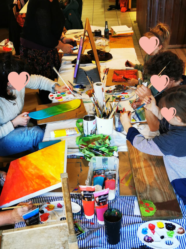artistic workshop, peinture, bien être, Healthy, picture, arthéraphie, art therapy, nature, love