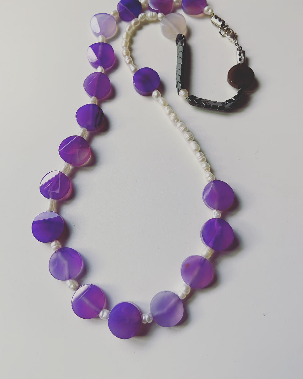 Thumbnail: Pearl and Lavender Necklace