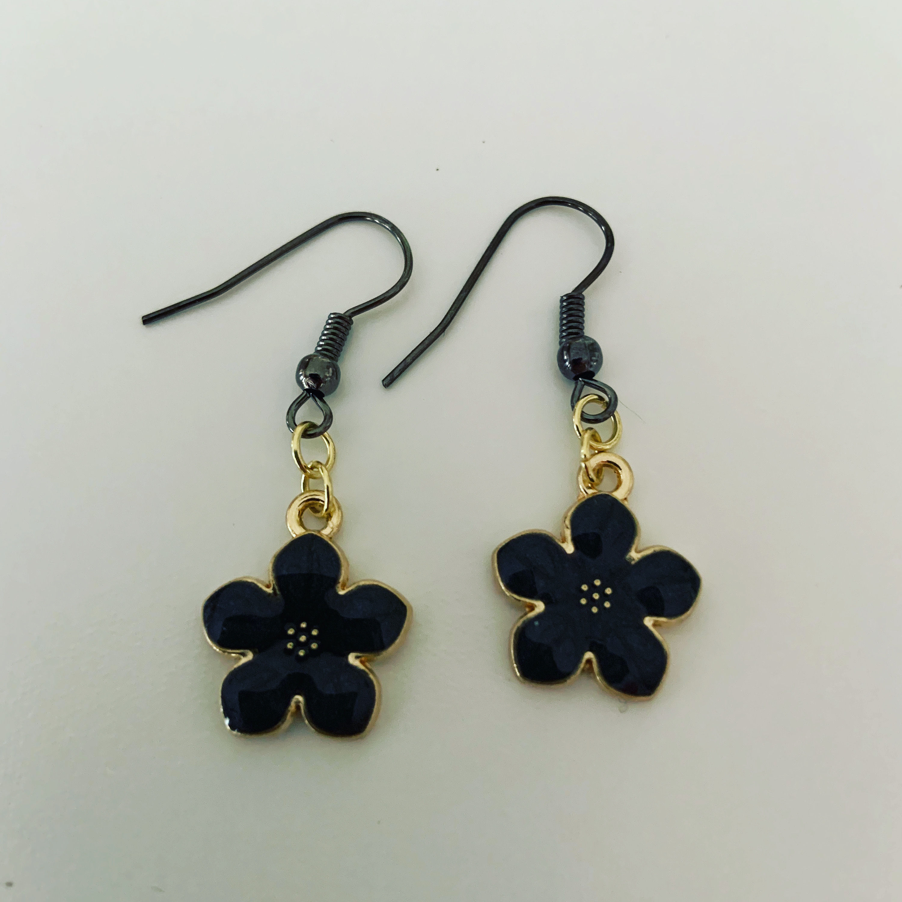 Black Flower Earrings