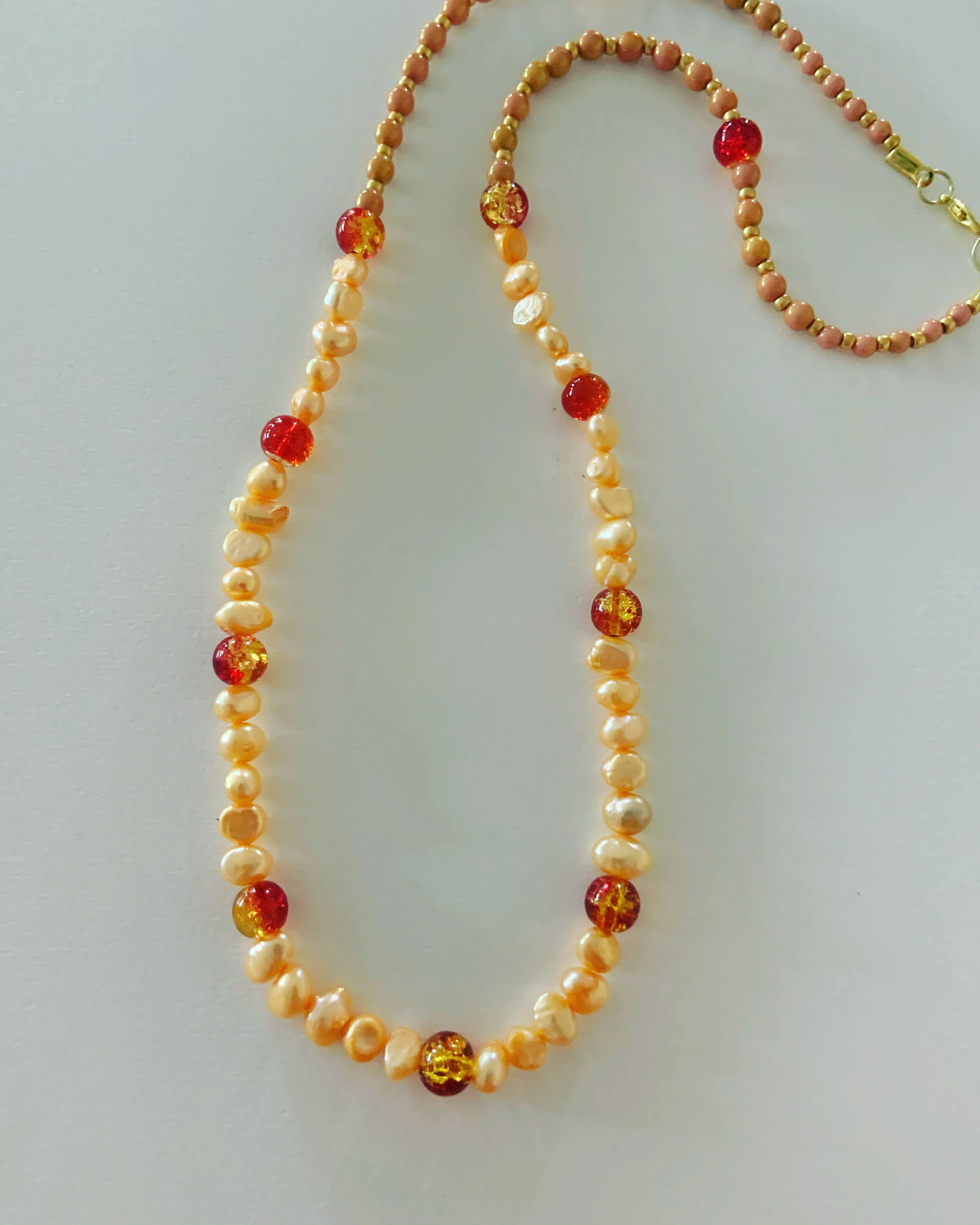 Light Coral Pearl Necklace