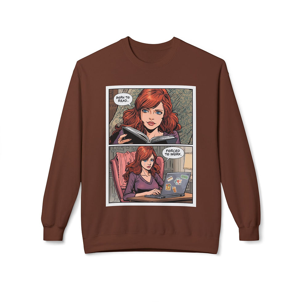 Thumbnail: Born To Read, Forced To Work Fleece Crewneck