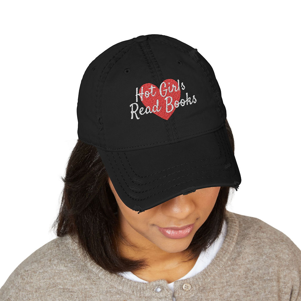 Thumbnail: Hot Girls Read Books Distressed Embroidered Hat