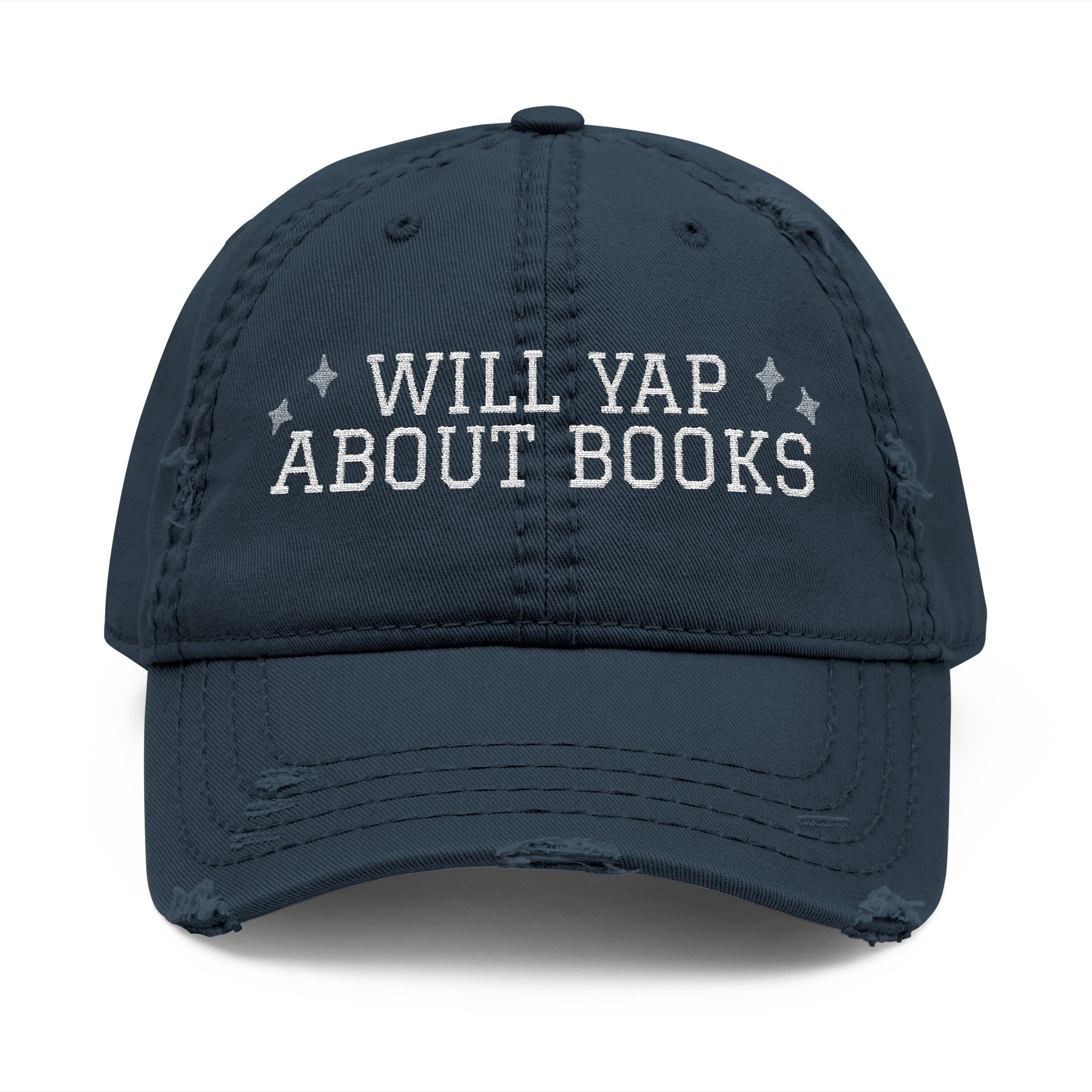 Will Yap About Books Distressed Embroidered Hat
