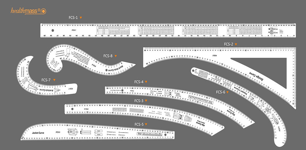 Küçük resim: FRANSIZ EĞRİSİ CETVEL SETİ 1,8MM FCS-7 ADET