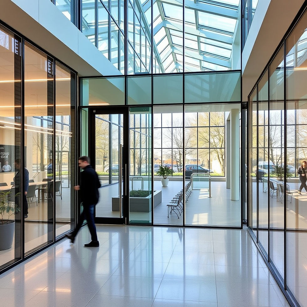 Barrierefreiheit durch Glastrennwände nach DIN 18040