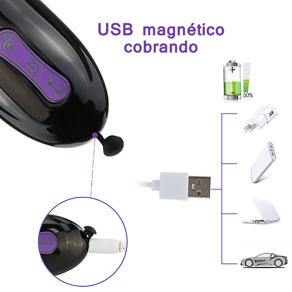 Dispositivo Vibrador de Controle Remoto com Sucção Automática