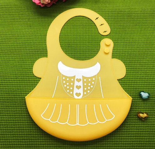 Thumbnail: Silicone Waterproof Adjustable Cartoon Bibs for Kids
