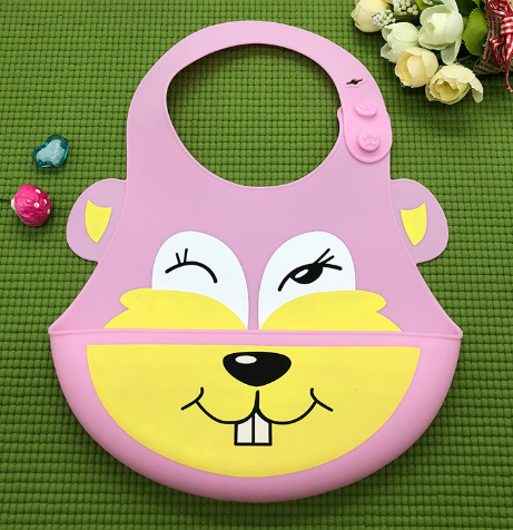 Thumbnail: Silicone Waterproof Adjustable Cartoon Bibs for Kids