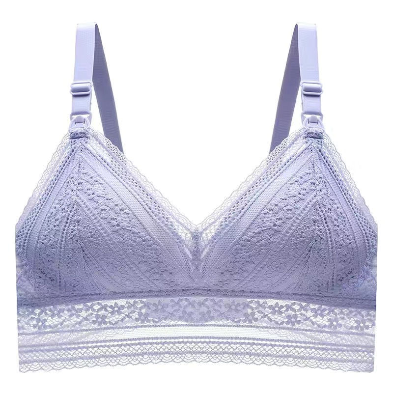 Thumbnail: Sexy Lace Nursing Bra for Pregnant Women (Wireless)