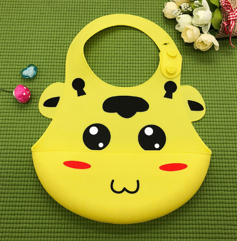 Thumbnail: Silicone Waterproof Adjustable Cartoon Bibs for Kids