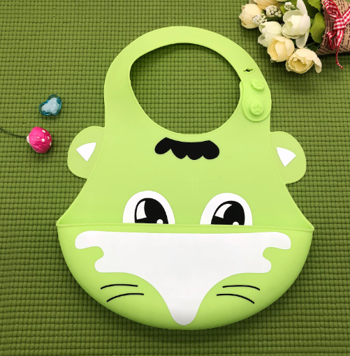 Thumbnail: Silicone Waterproof Adjustable Cartoon Bibs for Kids