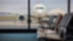 Aircraft grounded at airport through airport window