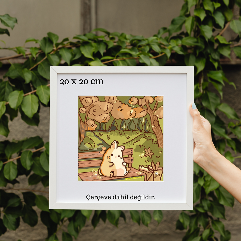 Tavşan kiyomi karakteri dijital illustrasyon Art print I 20 x20cm