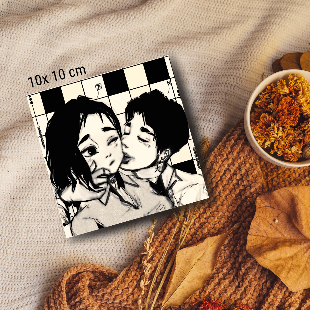 Mia & Blake dijital illustrasyon Fotoğraf baskısı I10x 10 cm