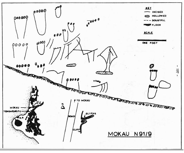 Mokau rock carvings 3