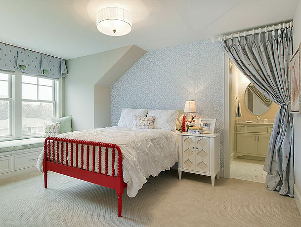 Painted and re-upholstered bedroom furniture