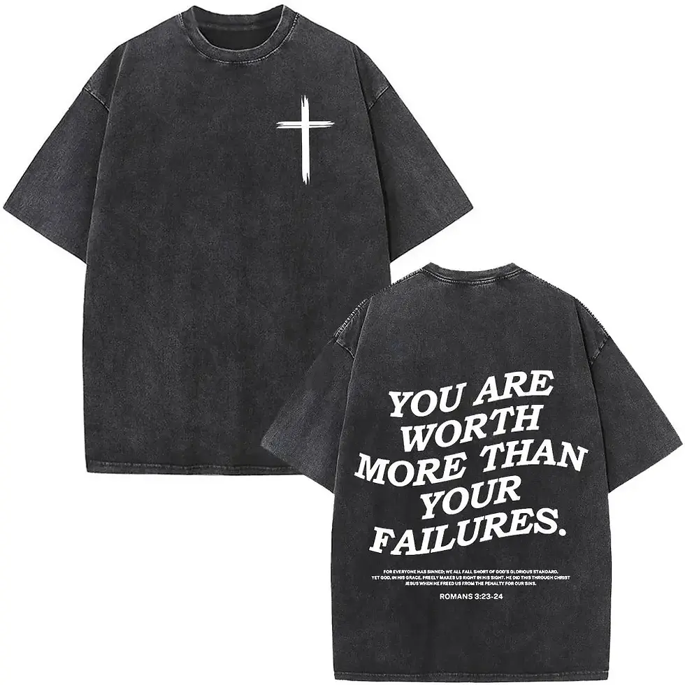 Thumbnail: Jesus Is King Christian Graphic Washed T Shirt Fashion Short Sleeve Men Women