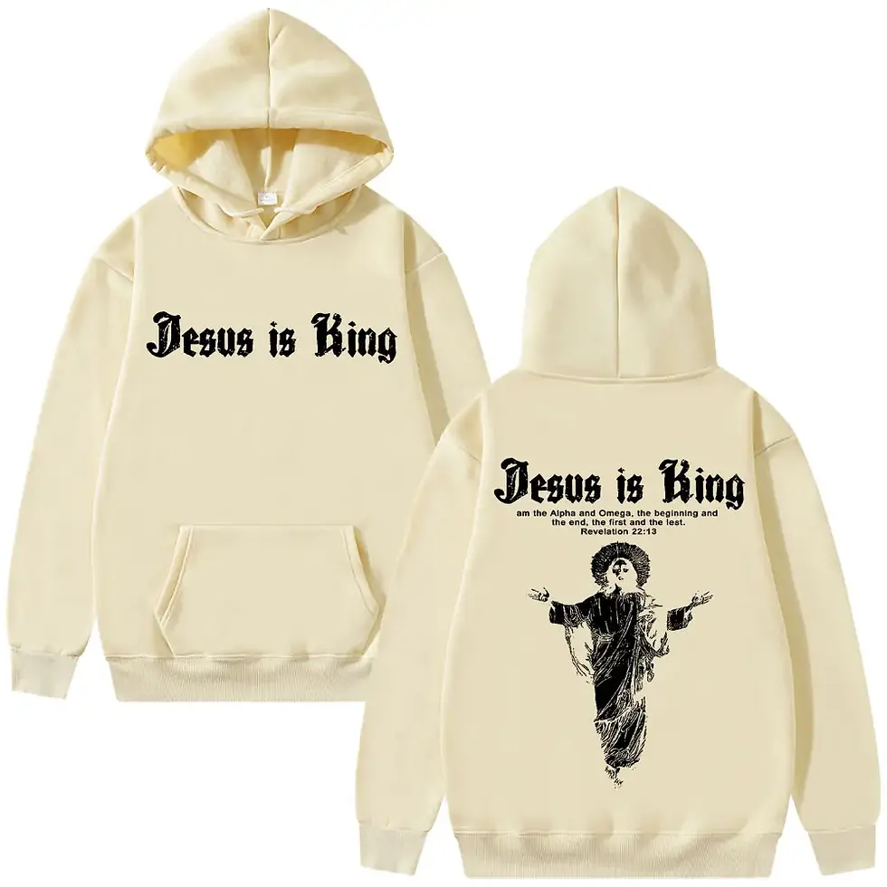 Thumbnail: Jesus Is King Graphic Hoodie Christian Religious Clothes Men Women