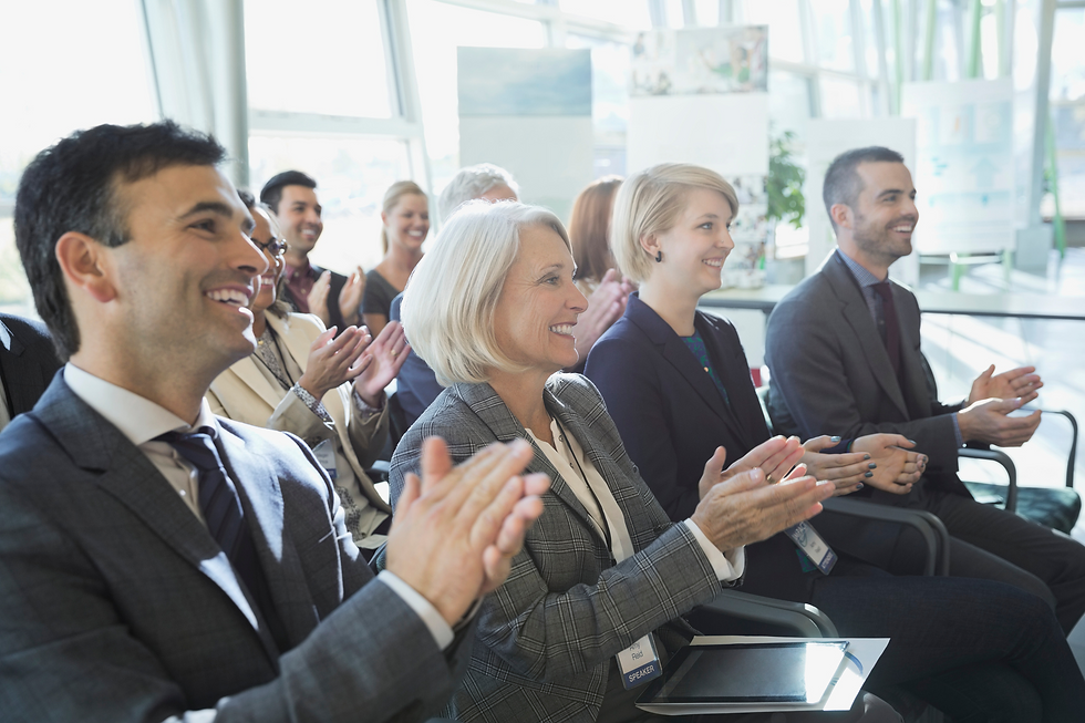 Audience clapping with enthusiasm