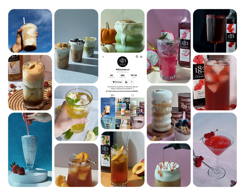 Playful, creative brand crafting premium syrups for drinks and desserts.