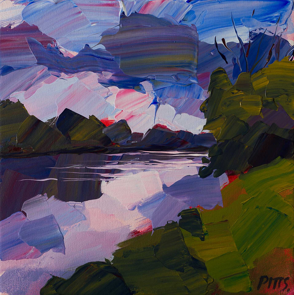 Acrylic on canvas painting for sale with Cotswold Contemporary by Jonathan Pitts artist