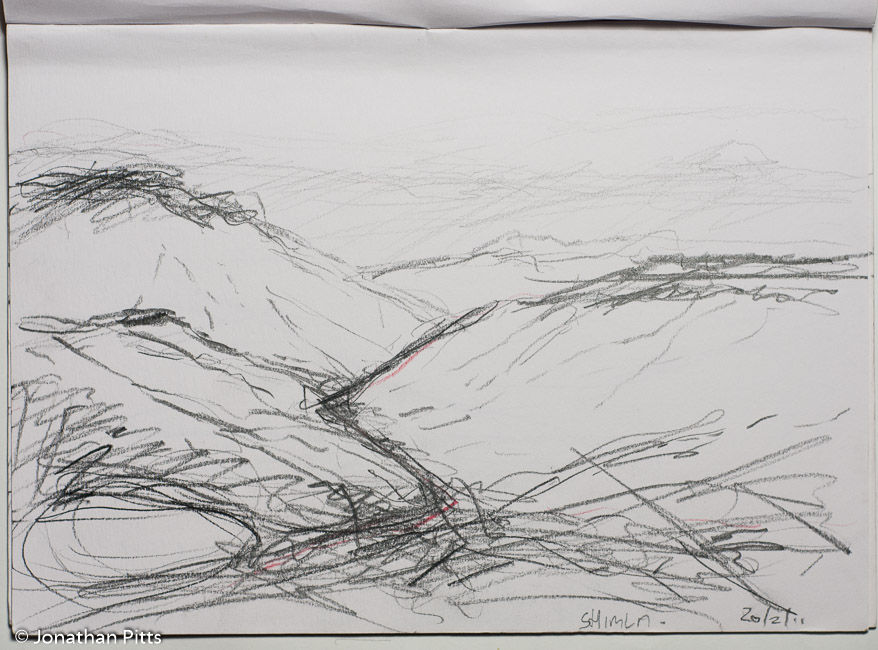Jonathan Pitts pencil sketch from Shimla, India