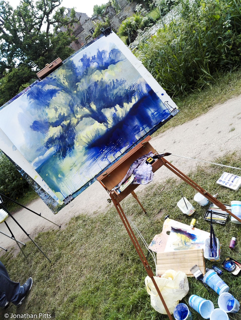 Sky Arts Landscape Artist of the Year 2016. Plein air painting at Scotney Castle. Jonathan Pitts