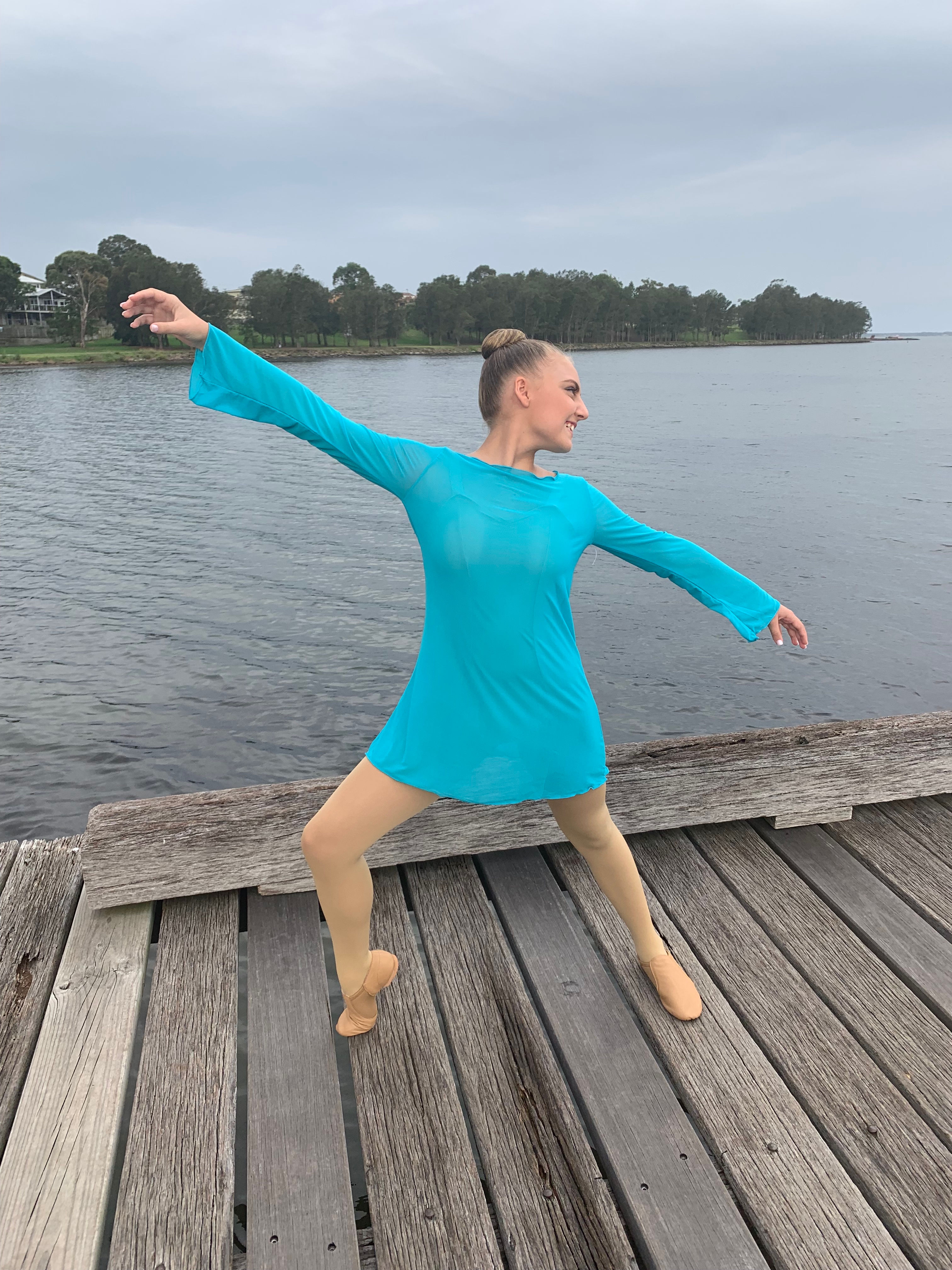 Paris Mesh Dress Turquoise