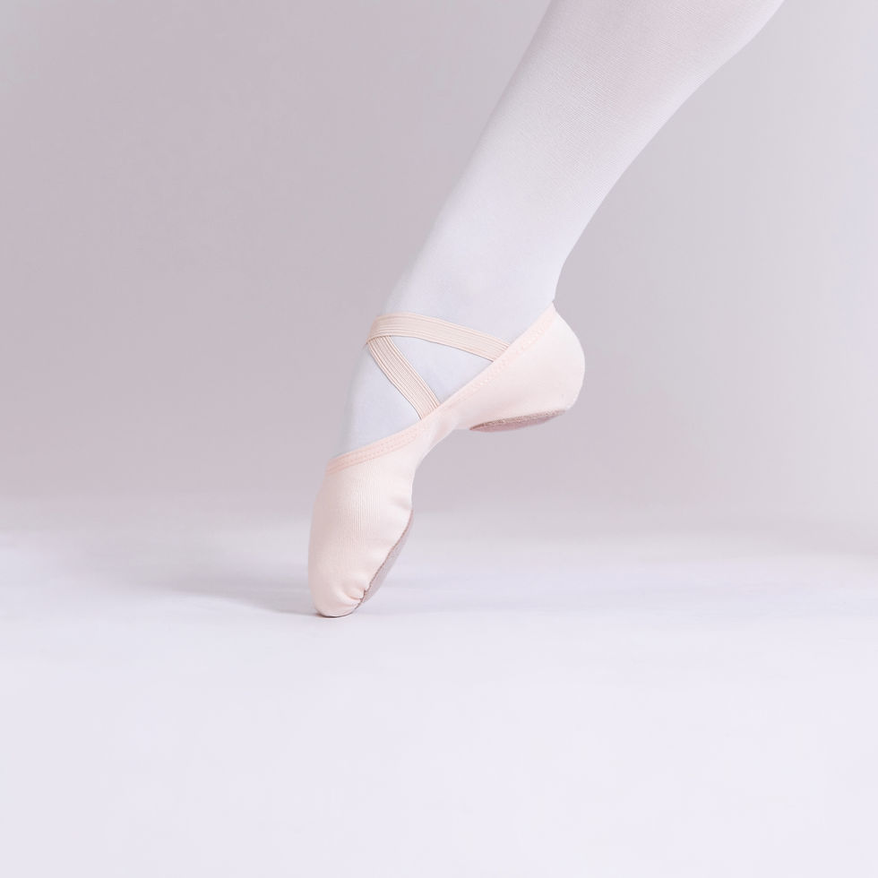 Thumbnail: 4 Way Stretch Canvas Ballet Shoes Salmon