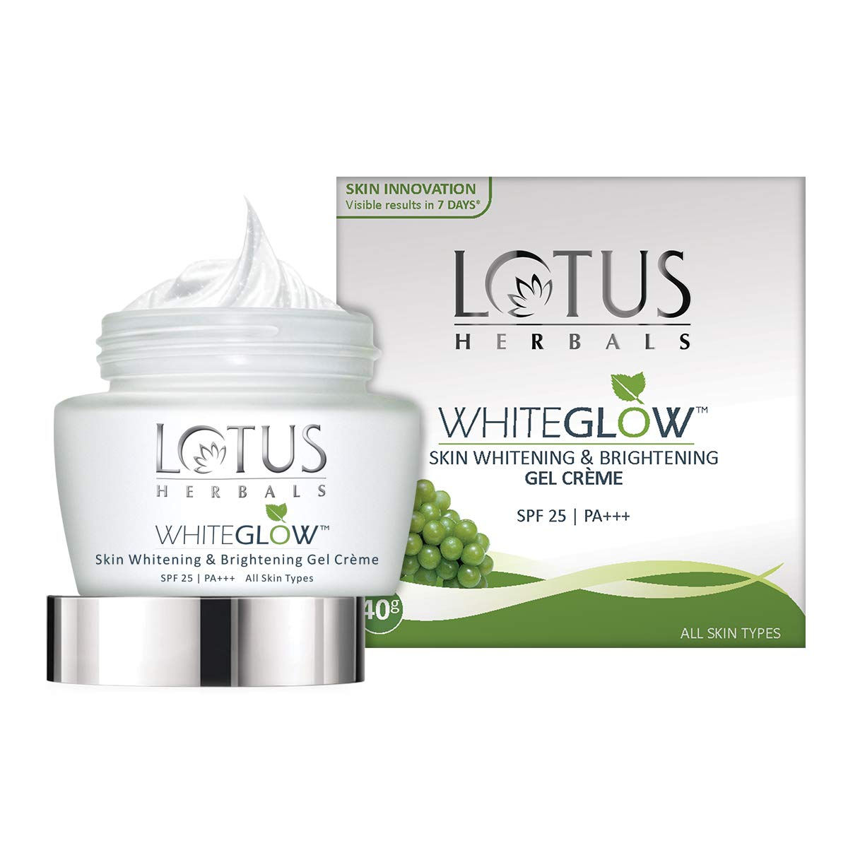 Lotus Herbals Whiteglow Skin Whitening & Brightening Gel Cream, SPF-25,60gm