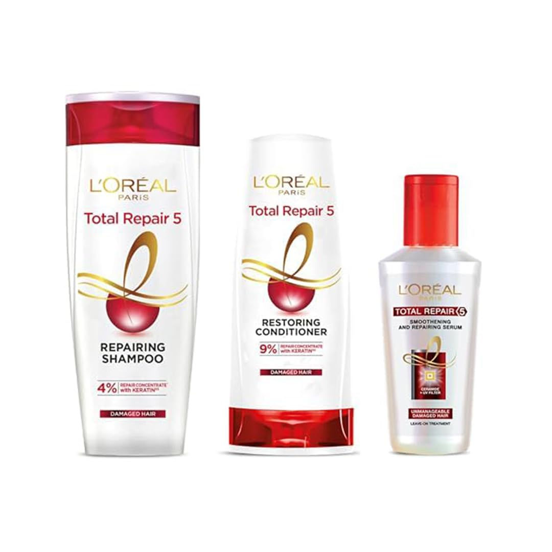 L'Oreal Paris Total Repair 5 Shampoo,180ml+Conditioner,180ml + Serum,40ml Combo