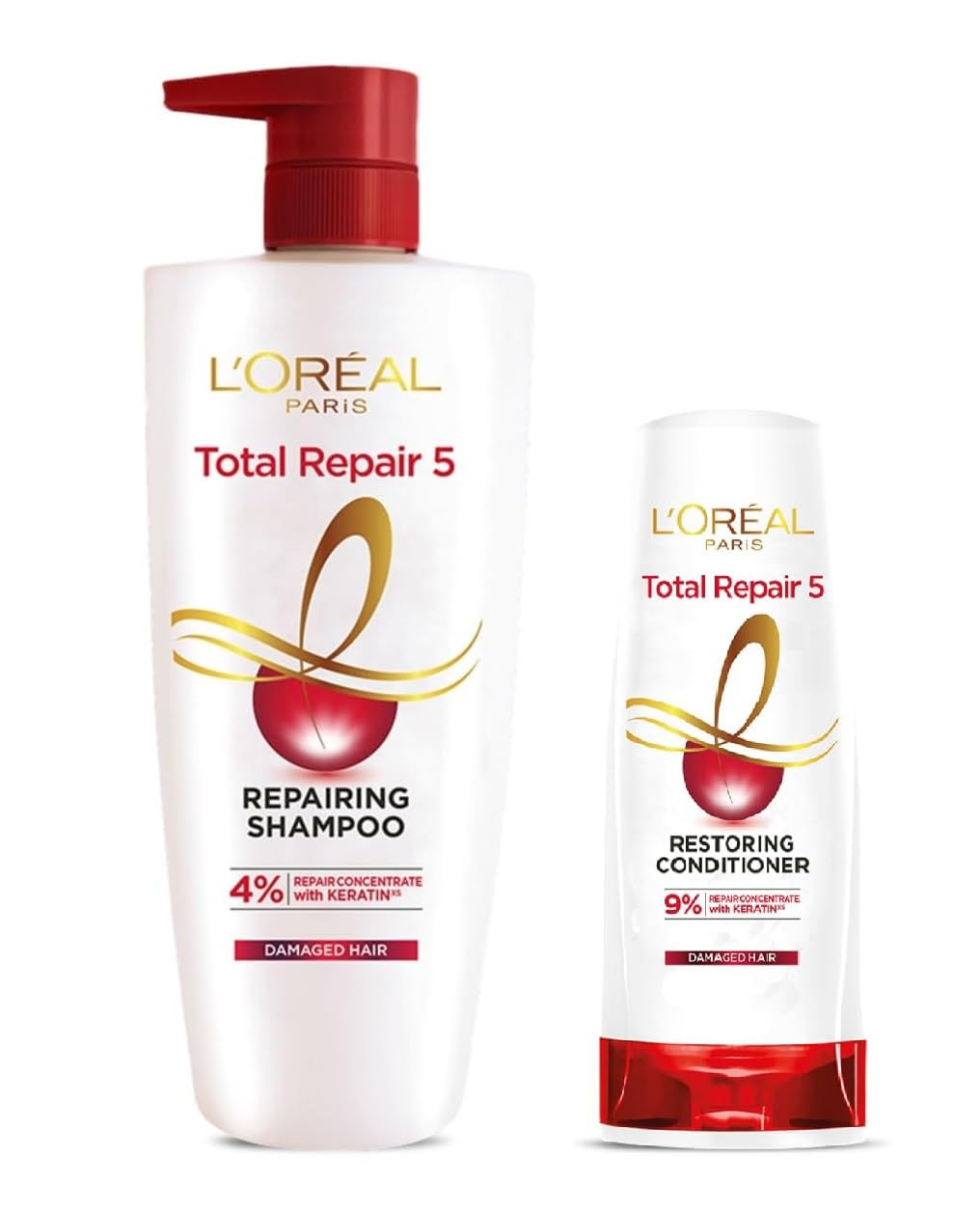 L'Oreal Paris Total Repair 5 Shampoo,650ml + Conditioner, 180ml