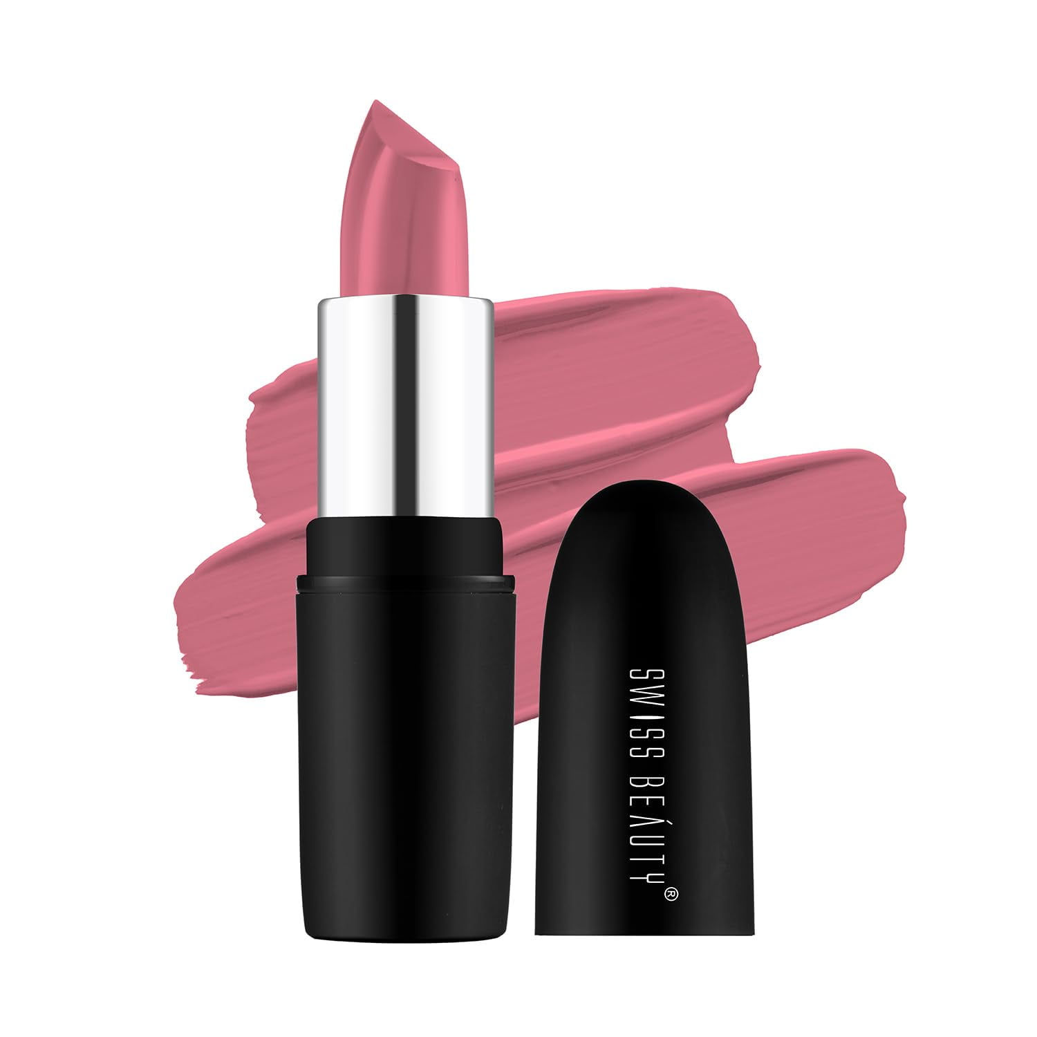 Swiss Beauty Pure Matte Creamy Lipstick Peaches n Cream,, 3.8gm Each Pack of 2