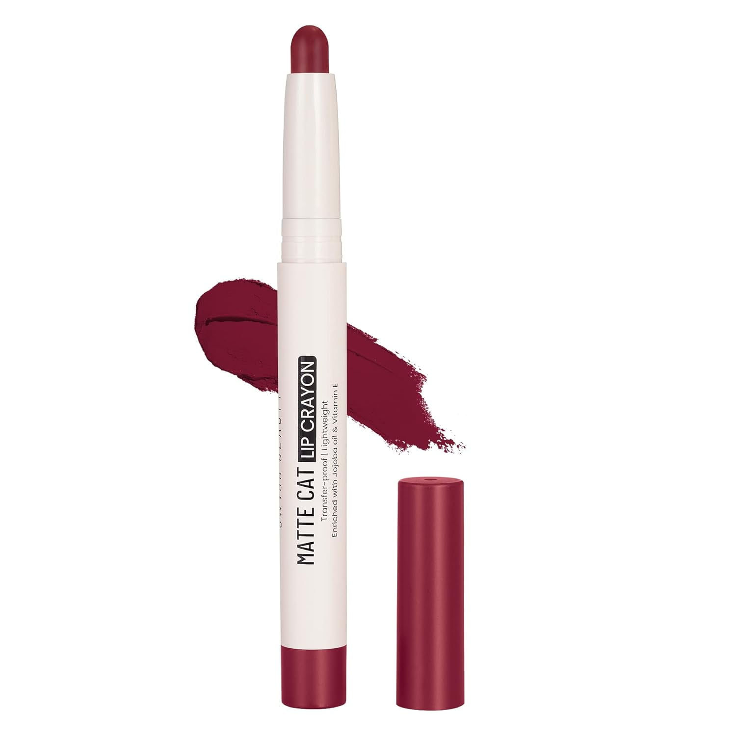 Swiss Beauty Non-Transfer Matte Cat Lip Crayon Regal Wine, 1.5gm Each Pack of 2