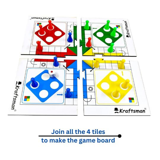 Thumbnail: Kraftsman Wooden Portable Ludo Board Game