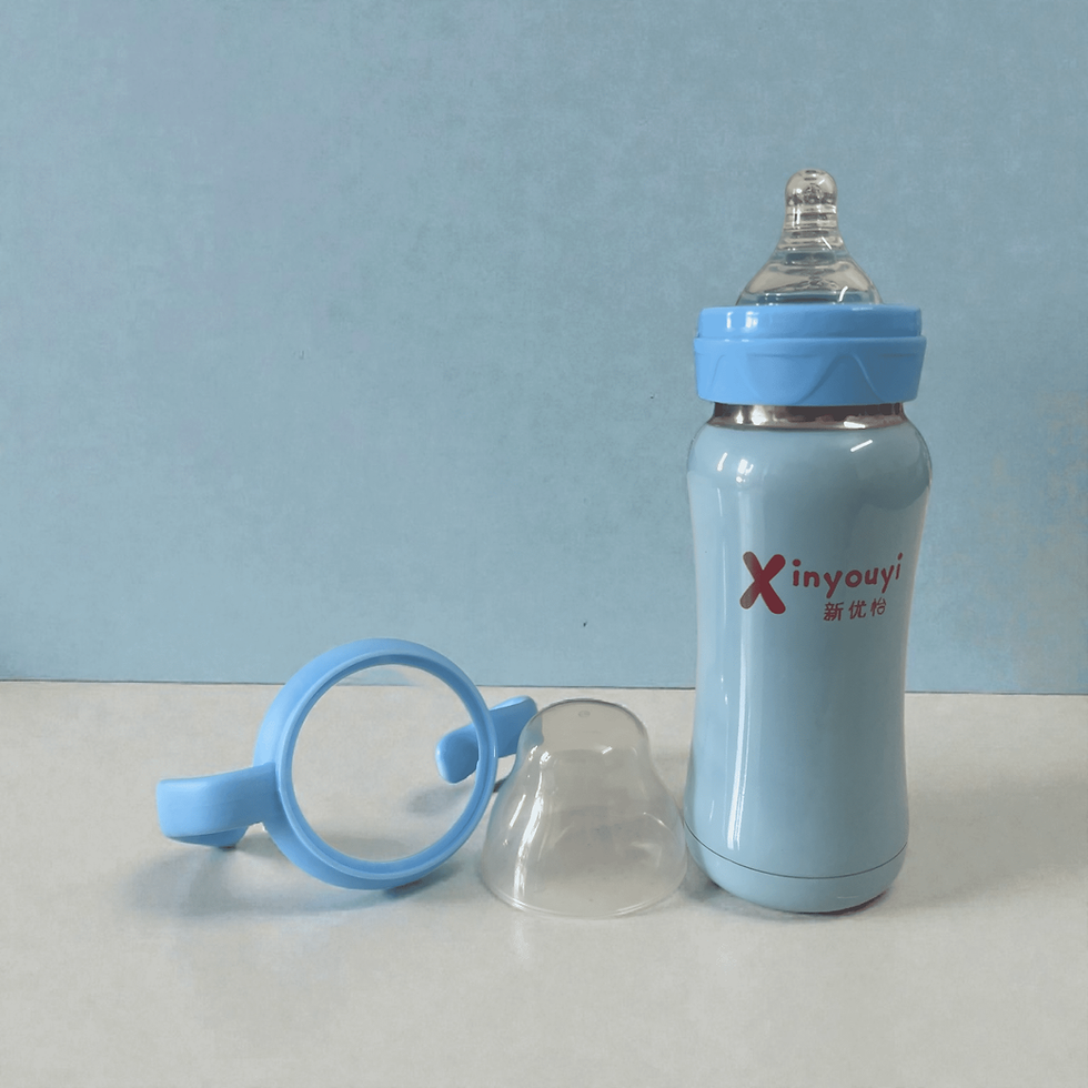 Thumbnail: US Baby Feeding Bottle Stainless Steel Milk Thermosteel Feeder, 180ml (Blue)