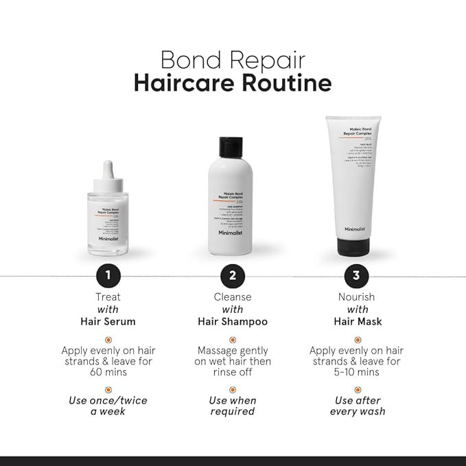 Thumbnail: Minimalist Maleic Bond Repair Hair Care Gift Set | Hair Serum, Shampoo, Mask