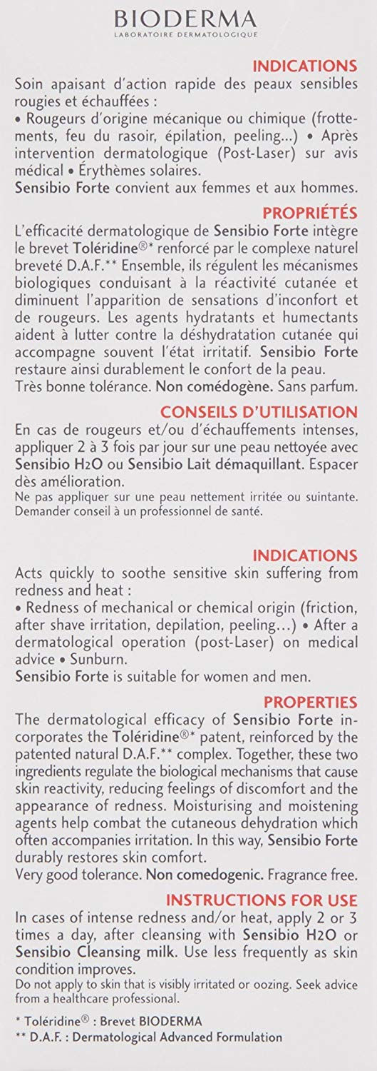 Thumbnail: Bioderma Sensibio Forte Rapid soothing cream Sensitive Skin Redness, 40ml
