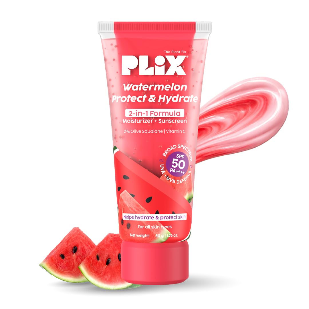 2X Plix Watermelon Protect & Hydrate 2-in-1 Formula SPF 50 Sunscreen,50g Each