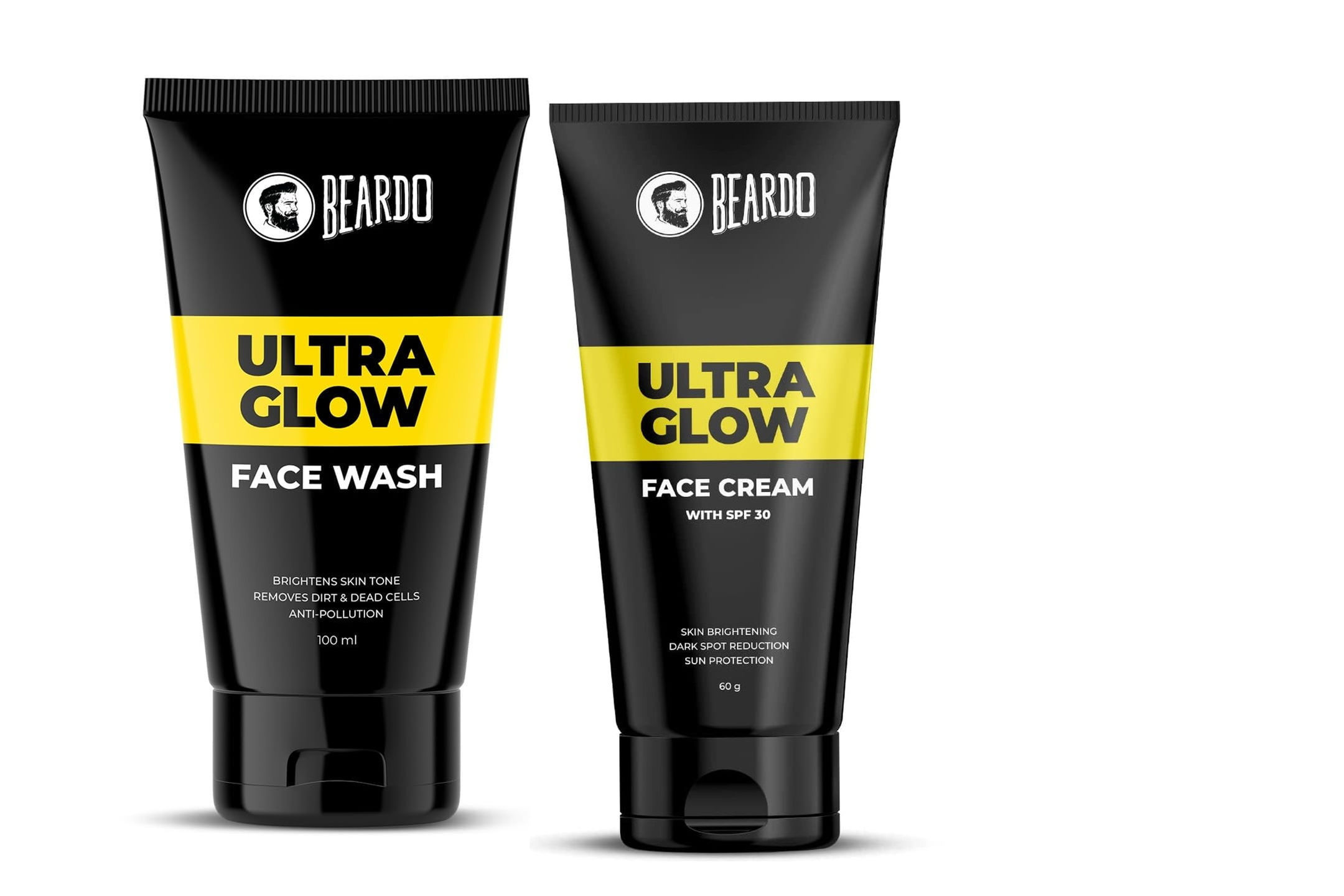 Beardo Ultra Glow Face Cream, 60gm & Ultra Glow Face wash, 100ml